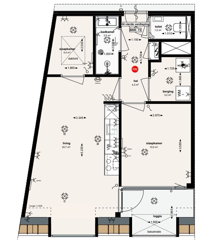 Foto 3 van Appartement (Bouwnr. 74)