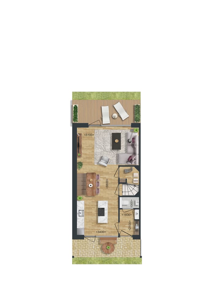 Foto 4 van Type B: Hoek- en tussenwoning (Bouwnr. 61)