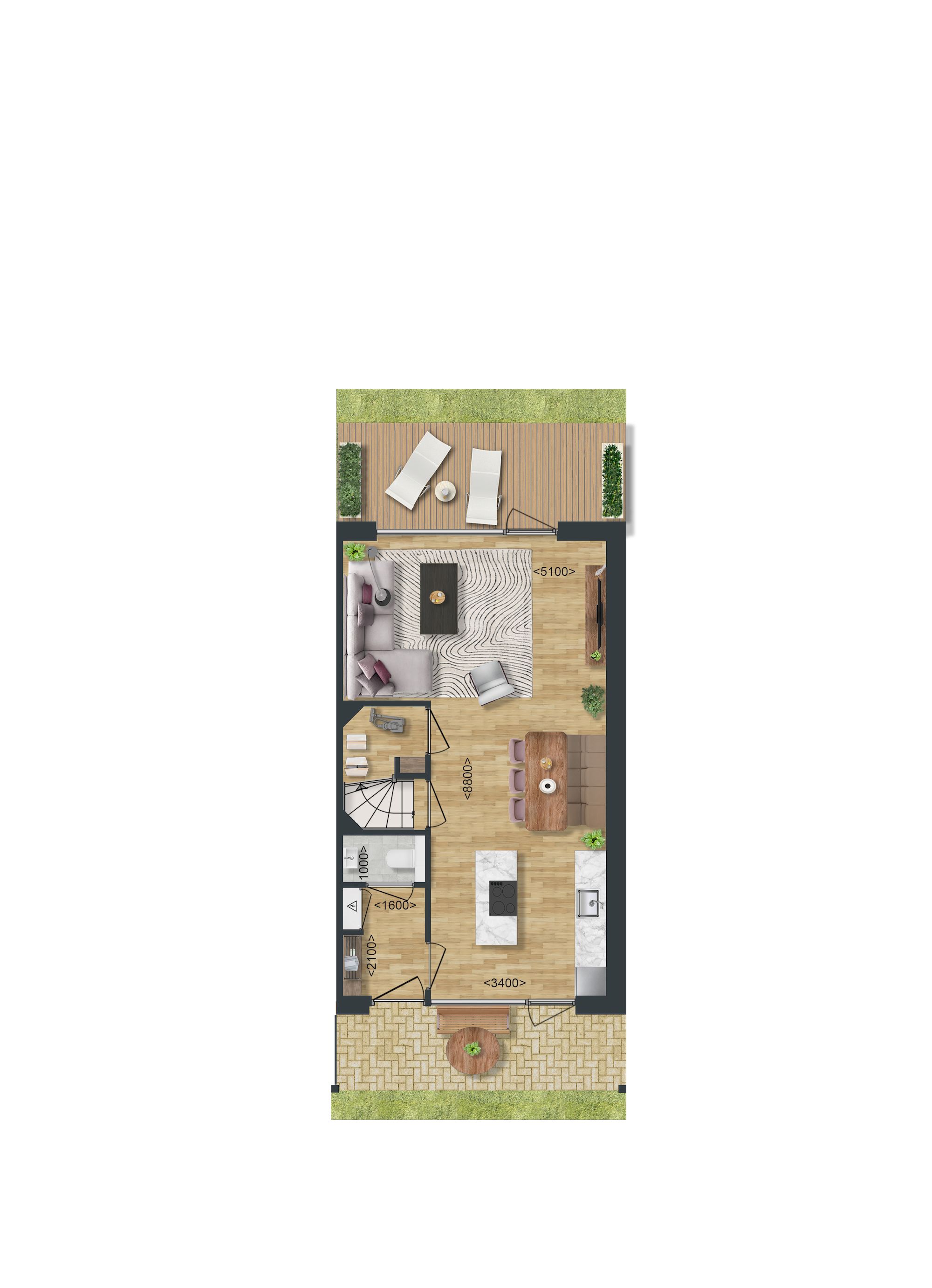 Foto 3 van Type B: Hoek- en tussenwoning (Bouwnr. 42)