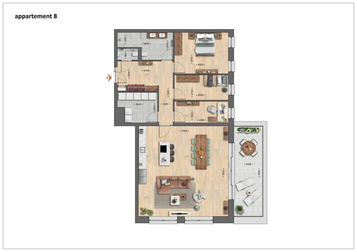 Appartement type B (Bouwnr. 8)