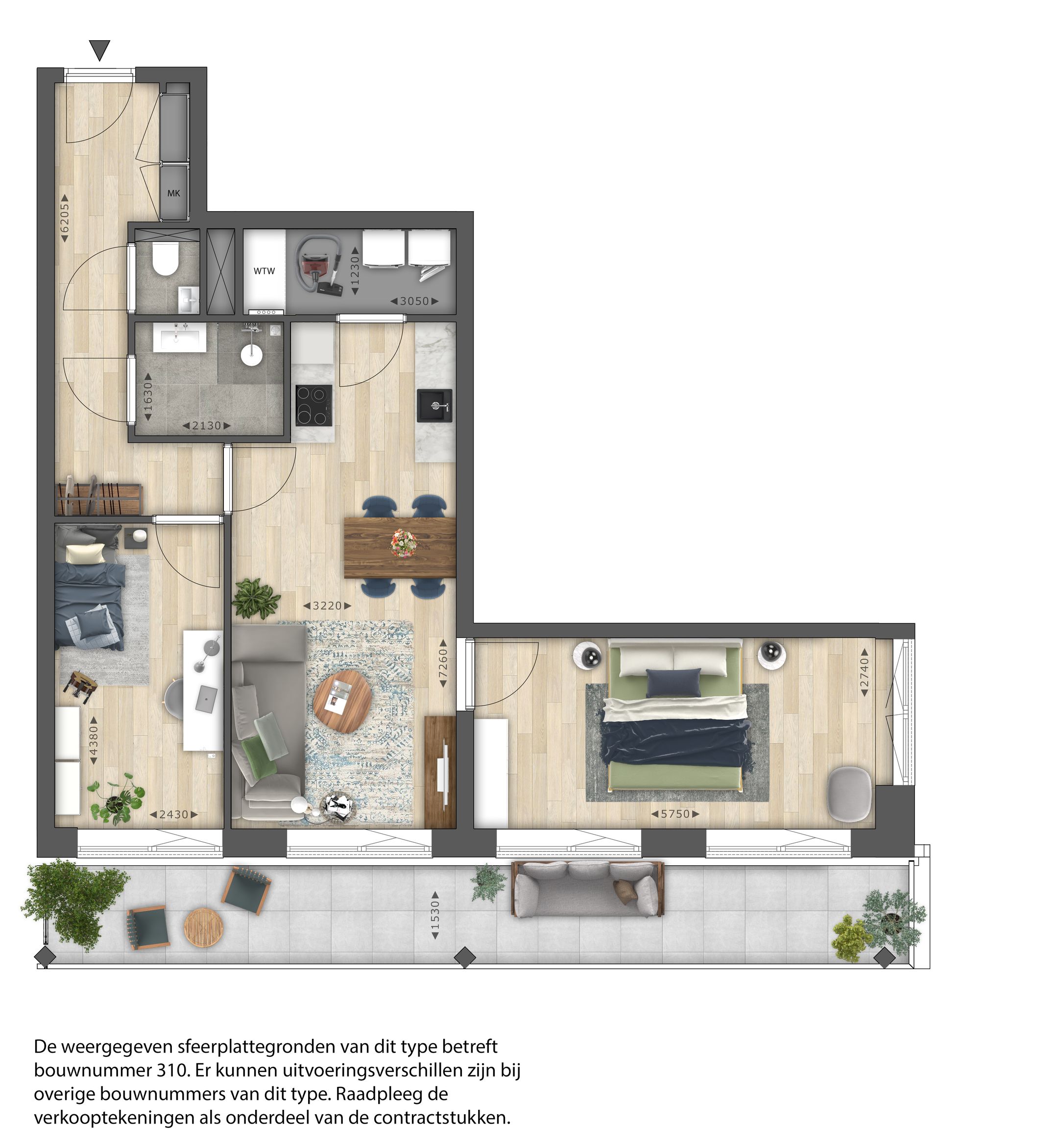 Foto 12 van 3-kamer appartement (Bouwnr. 310)