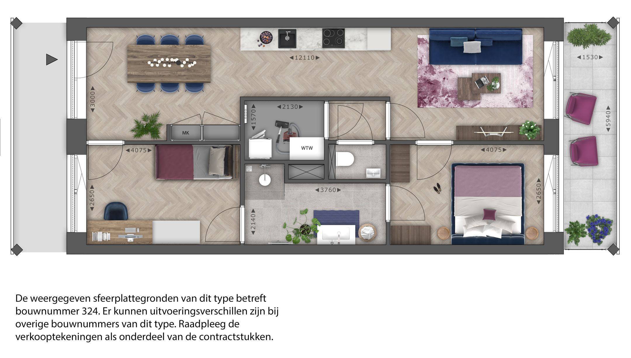 Foto 12 van 3-kamer appartement (Bouwnr. 324)