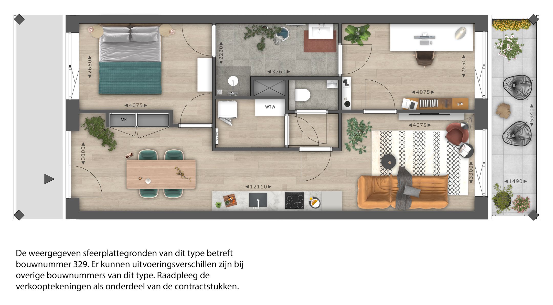 Foto 12 van 3-kamer appartement (Bouwnr. 314)