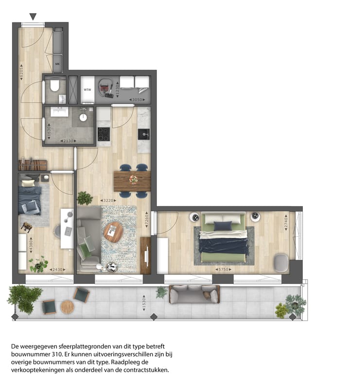 Foto 12 van 3-kamer appartement (Bouwnr. 326)