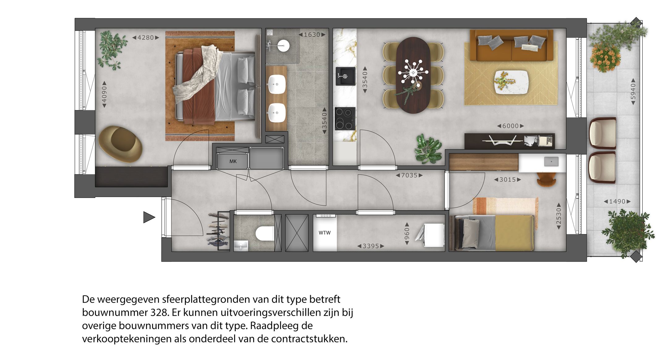 Foto 12 van 3-kamer appartement (Bouwnr. 328)