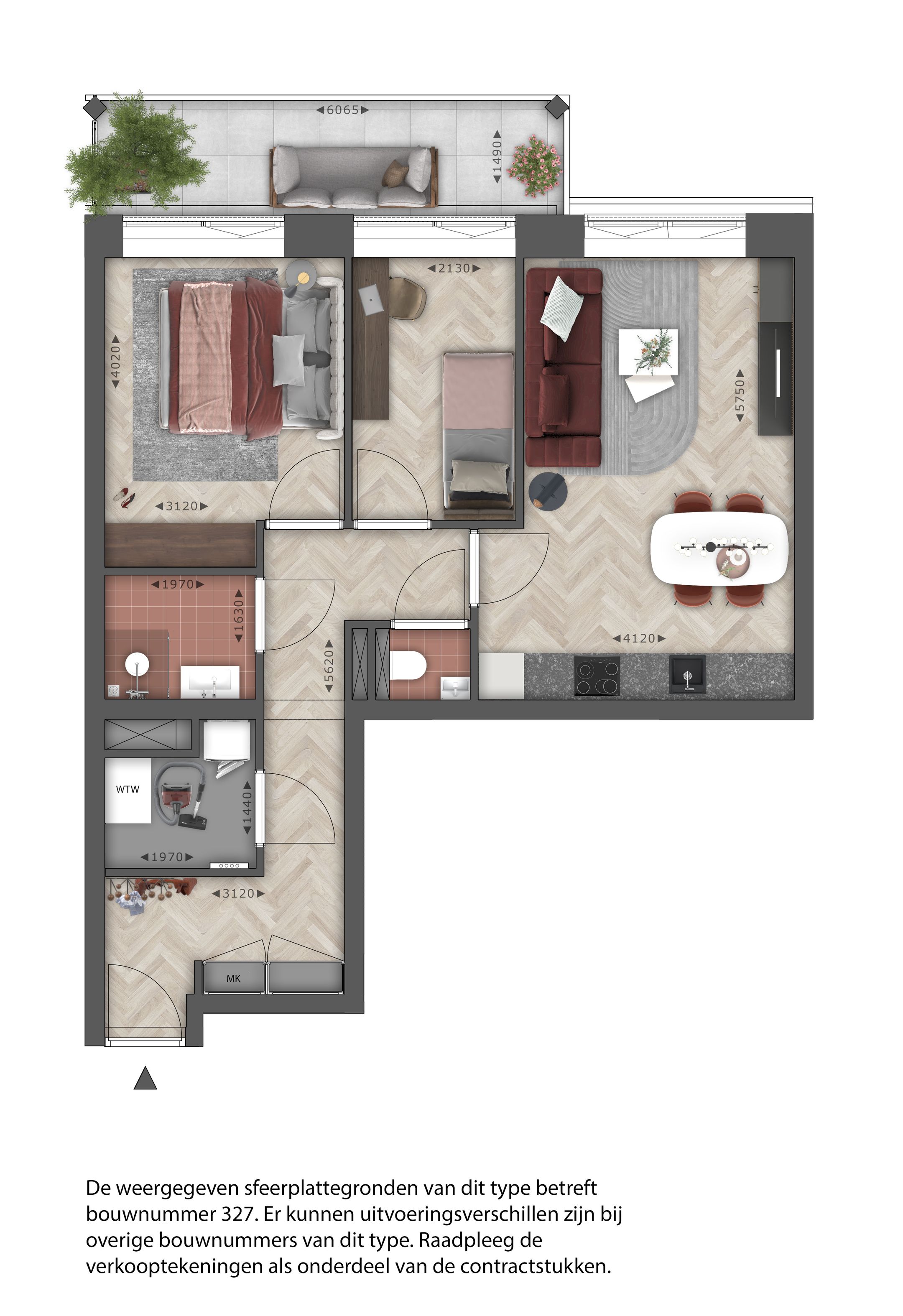 Foto 12 van 3-kamer appartement (Bouwnr. 327)