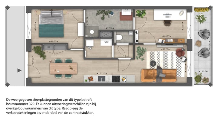 Foto 12 van 3-kamer appartement (Bouwnr. 329)