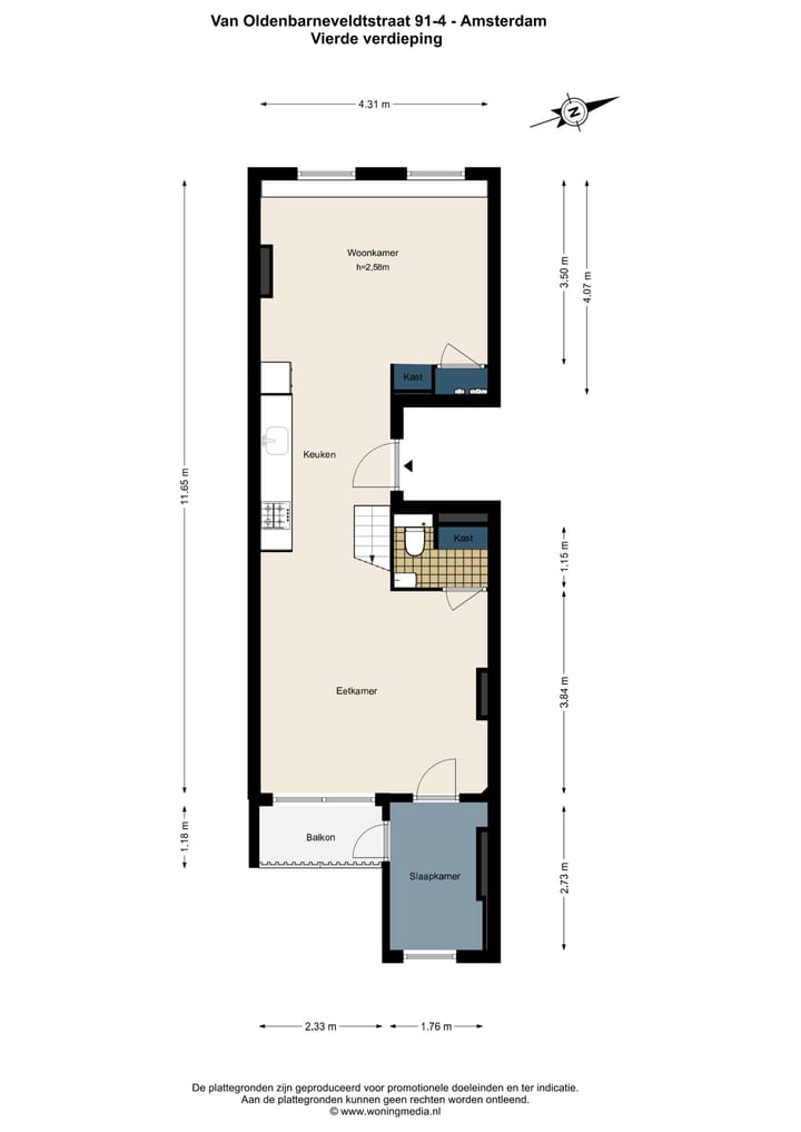 Foto 21 van Van Oldenbarneveldtstraat 91-4