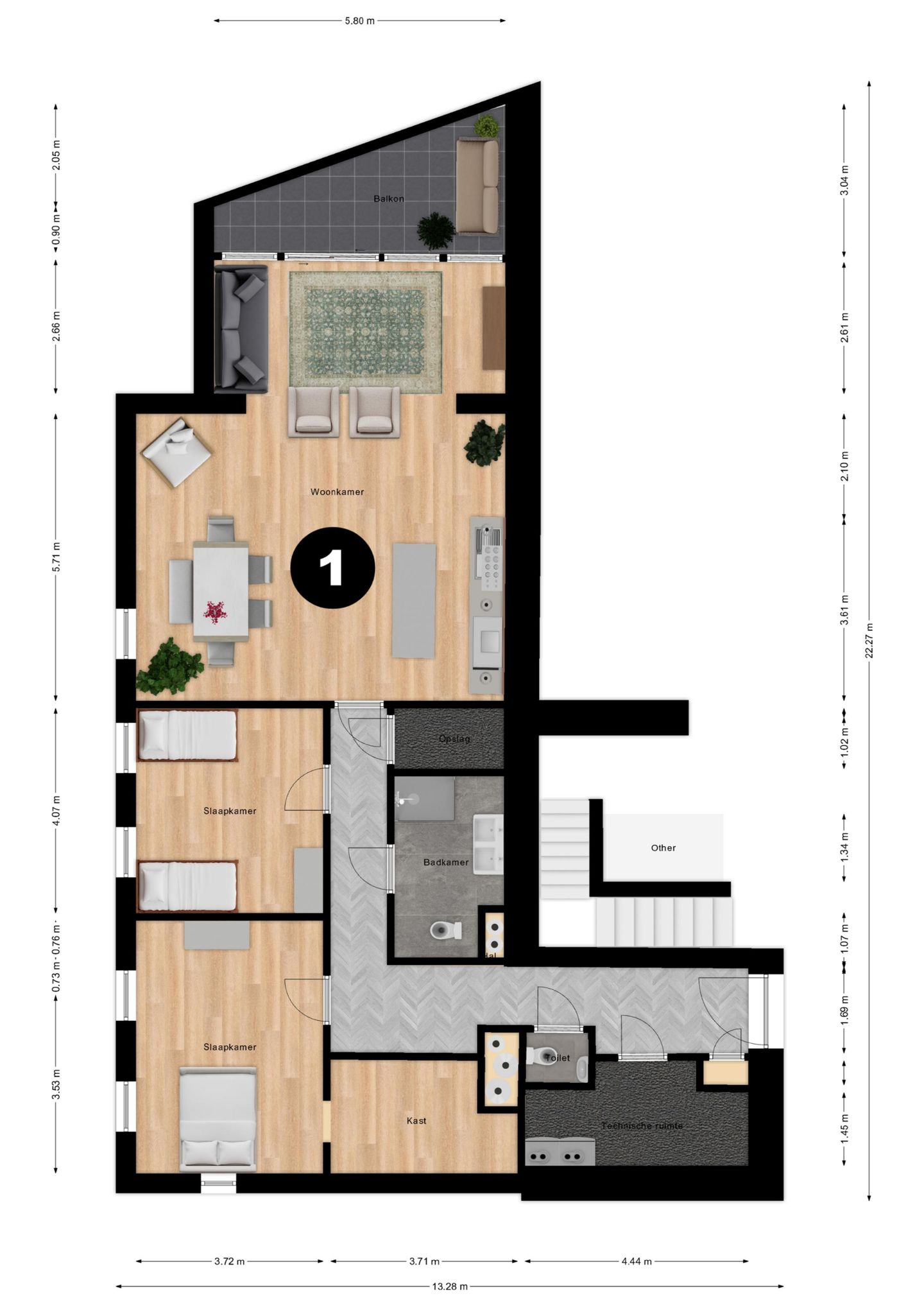 Foto 4 van Appartementen eerste verdieping 1.1 (Bouwnr. 1)