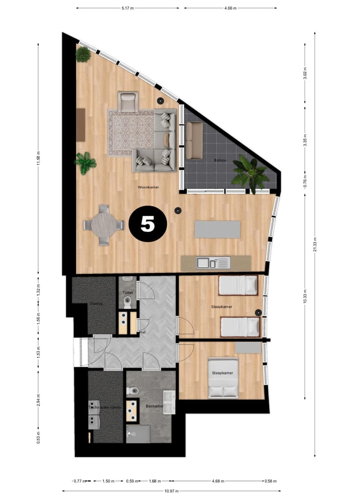 Foto 3 van Appartementen eerste verdieping 1.5 (Bouwnr. 5)