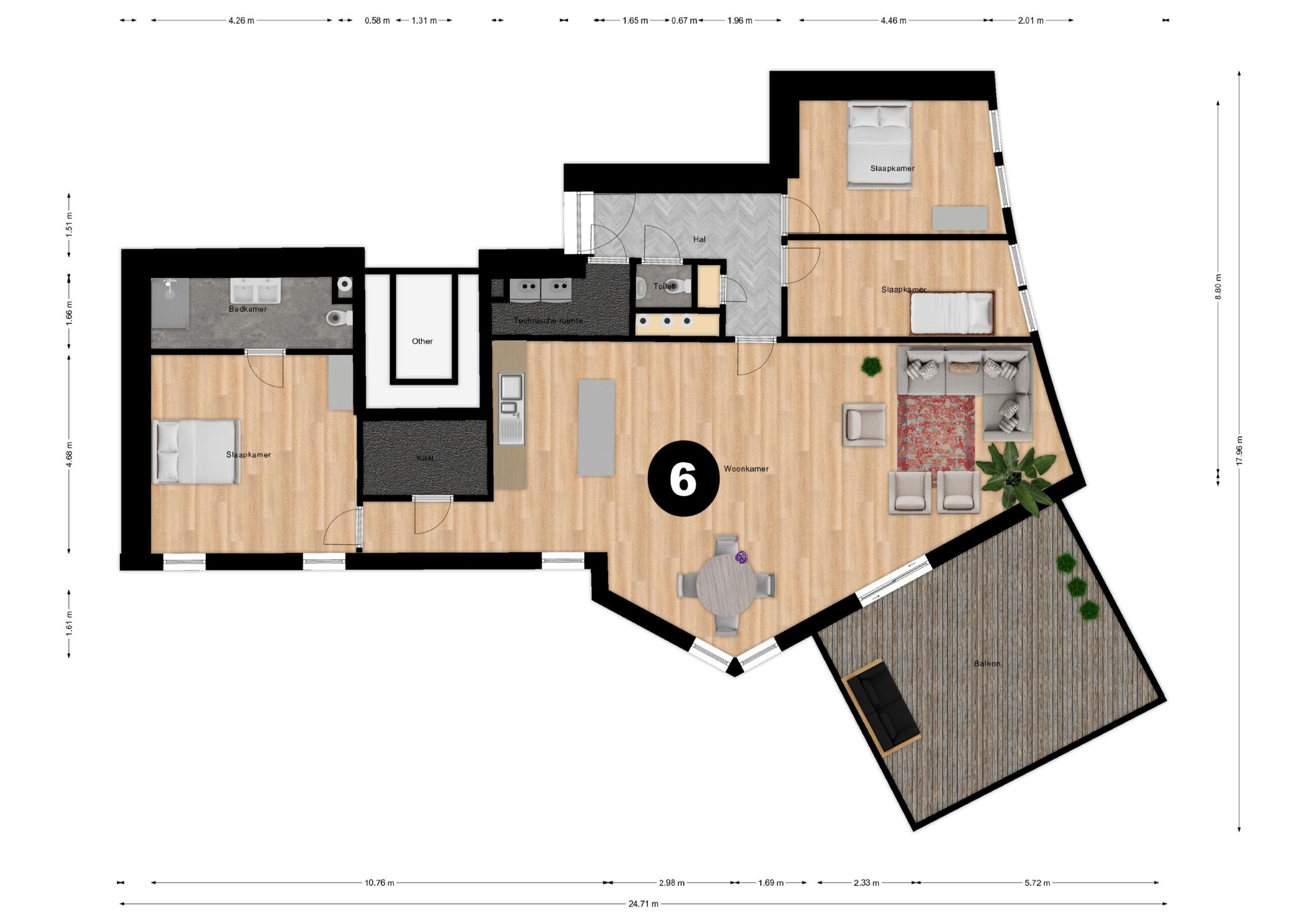 Foto 3 van Appartementen eerste verdieping 1.6 (Bouwnr. 6)