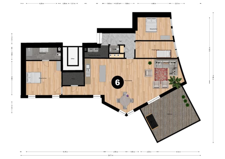 Foto 3 van Appartementen eerste verdieping 1.6 (Bouwnr. 6)