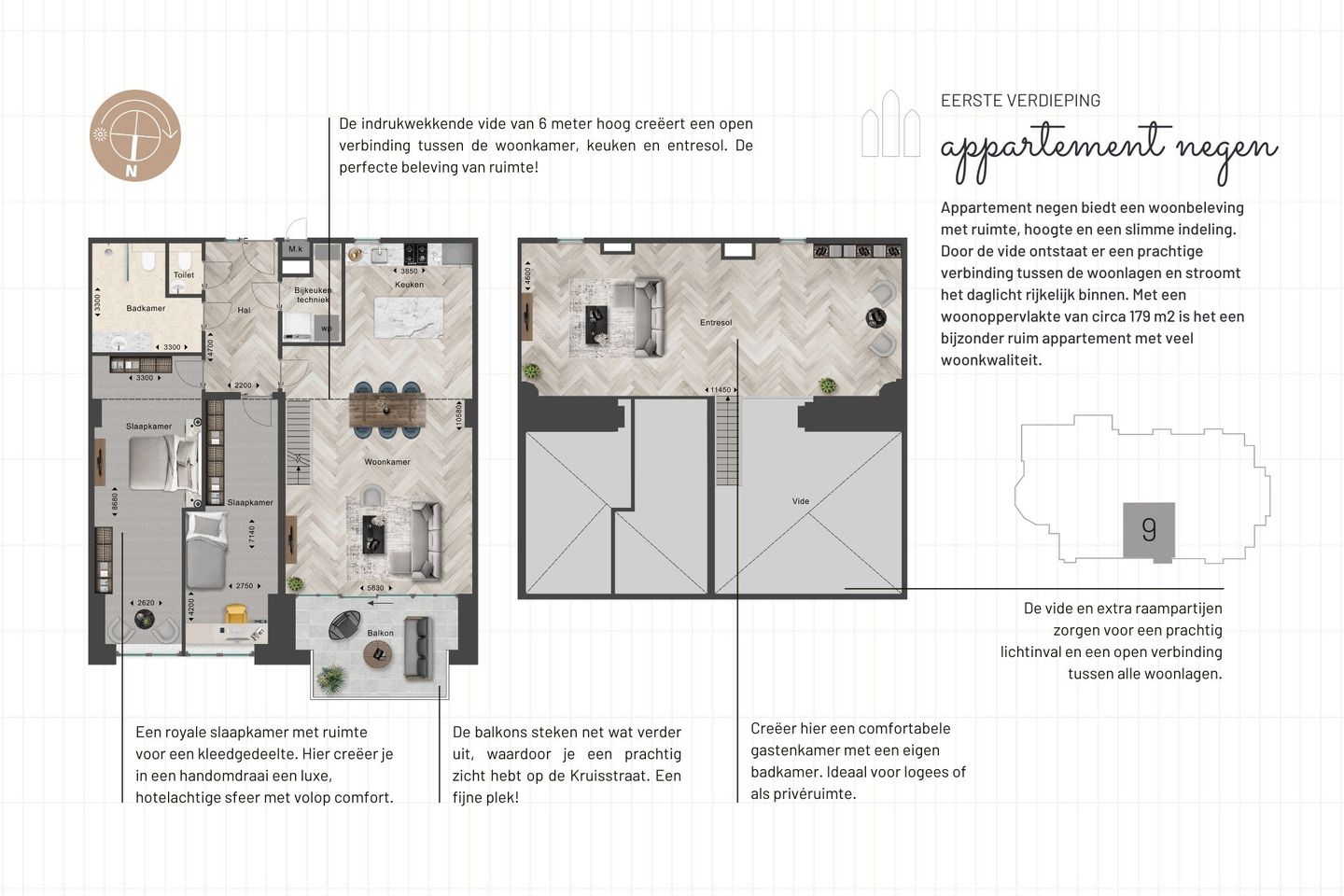 Foto 20 van 3EEN - Appartement negen (Bouwnr. 9)