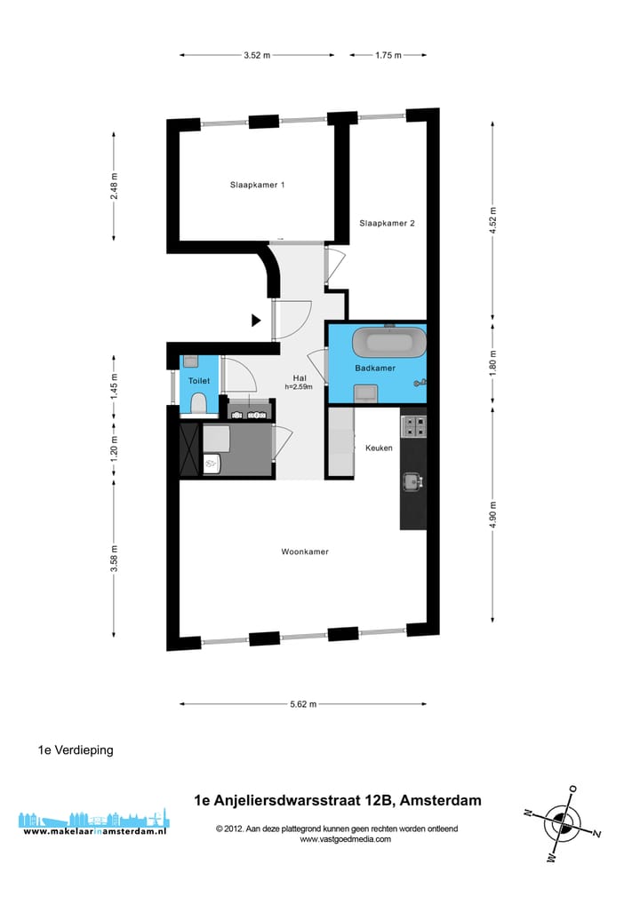 Foto 33 van Eerste Anjeliersdwarsstraat 12-B