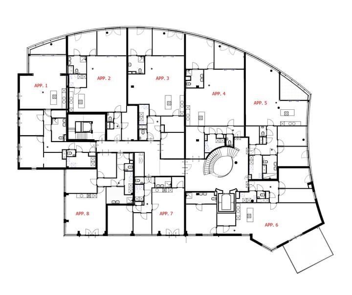 Foto van Appartementen eerste en tweede verdieping Galerijflat