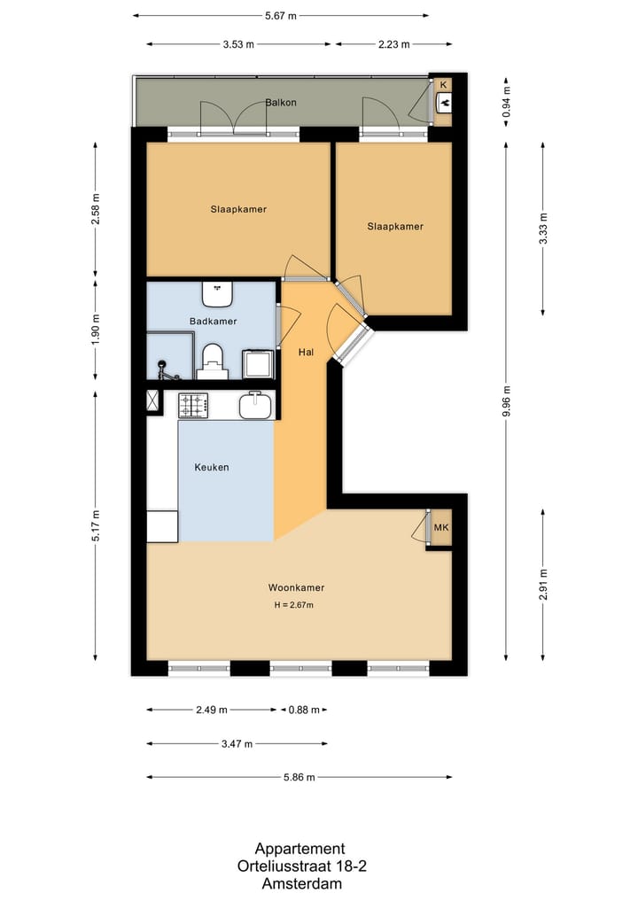 Foto 23 van Orteliusstraat 18-2