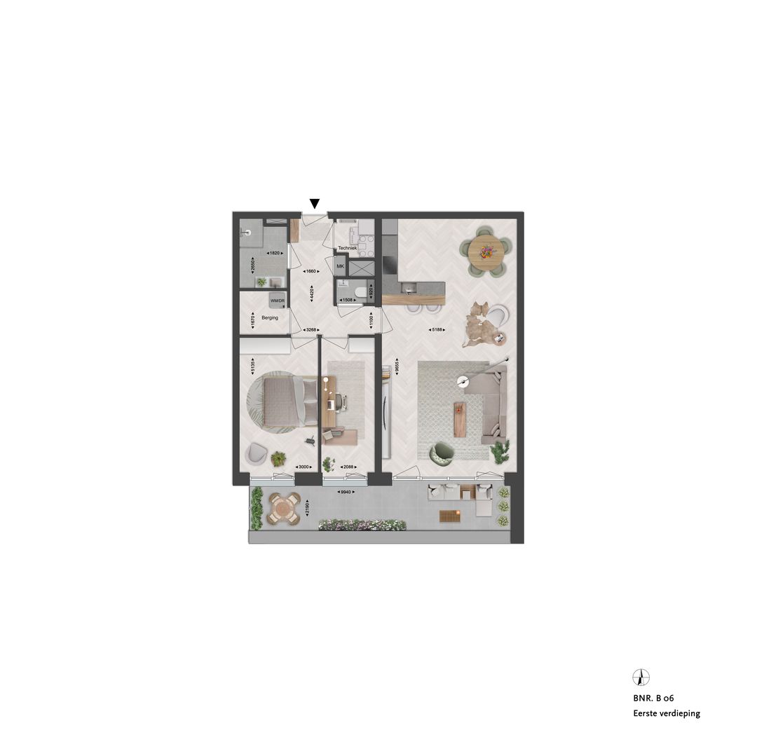 Foto 7 van Appartement eerste verdieping bnr. B06