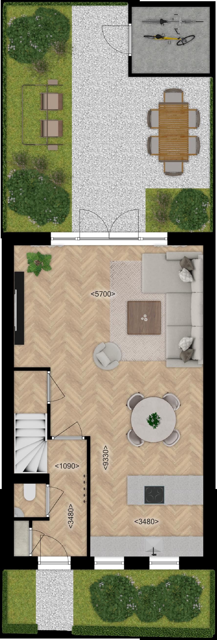 Foto 3 van Fase A Tussenwoningen (Bouwnr. W3-6)