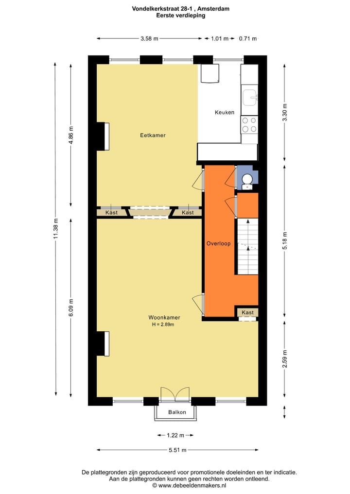 Foto 23 van Vondelkerkstraat 28-1