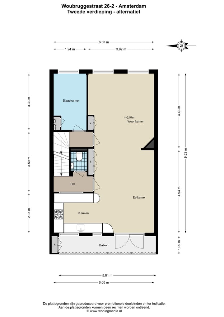 Foto 37 van Woubruggestraat 26-2