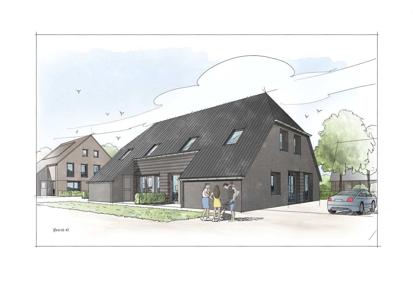 Foto 4 van Twee-onder-één-kapwoning "de Keuterij" type (Bouwnr. 52)