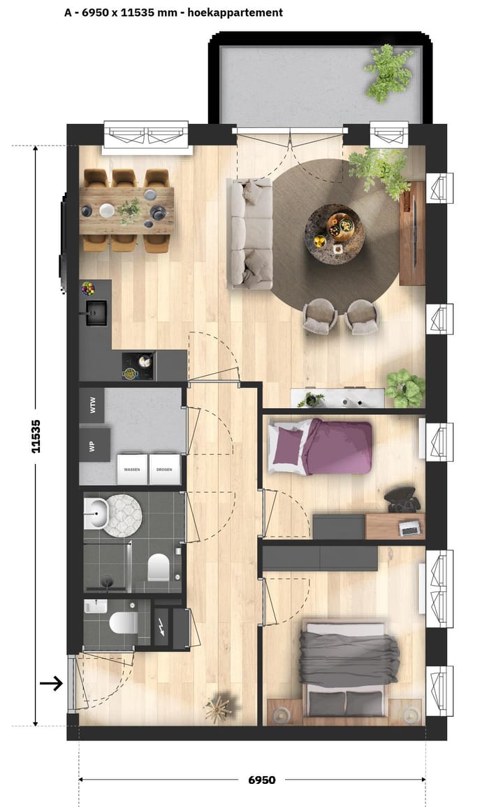 Foto 6 van Linnerpark appartement type A (Bouwnr. 31)