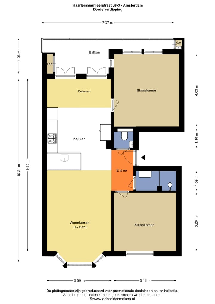 Foto 23 van Haarlemmermeerstraat 38-3