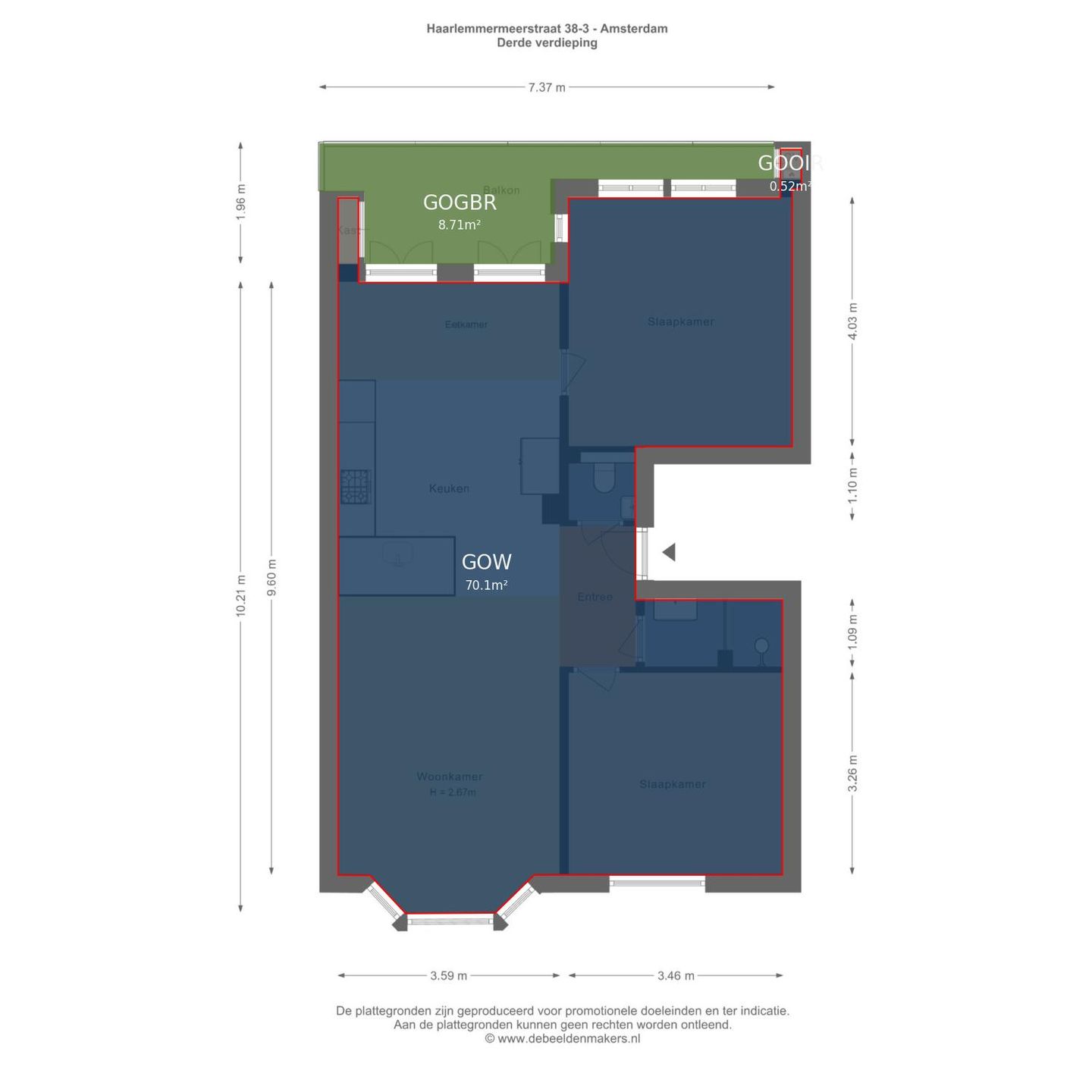 Foto 25 van Haarlemmermeerstraat 38-3