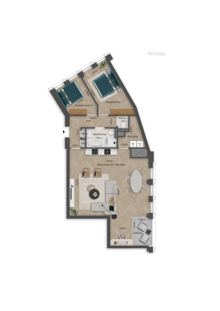 Photo 12 of Type J3 - 4 kamer appartement (Bouwnr. P53)