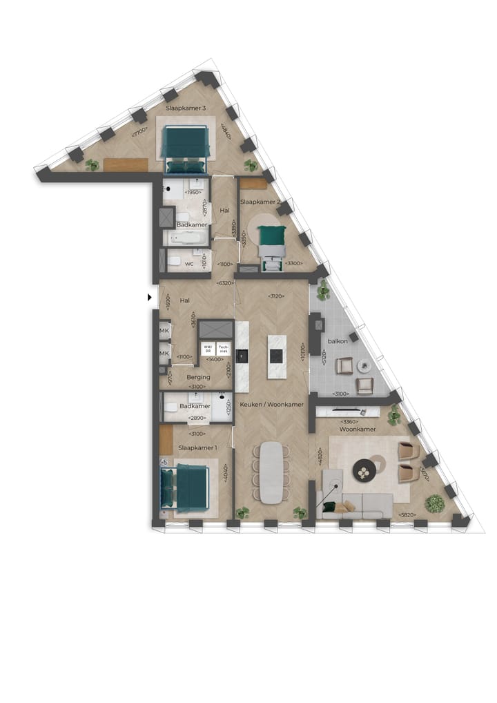 Foto 24 van Type D1 - 2 kamer appartement (Bouwnr. P20)