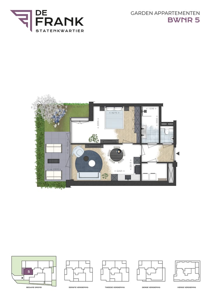 Foto 10 van De Frank, Garden appartementen (Bouwnr. 5)