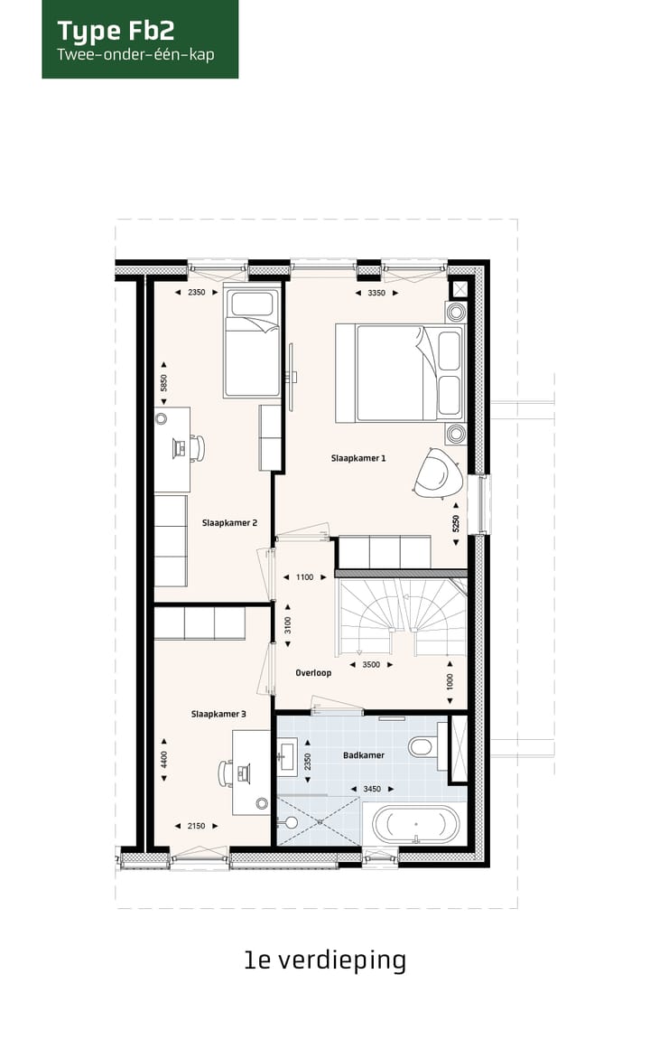 Photo 3 of Twee-onder-een-kapwoningen type FB (Bouwnr. 115)