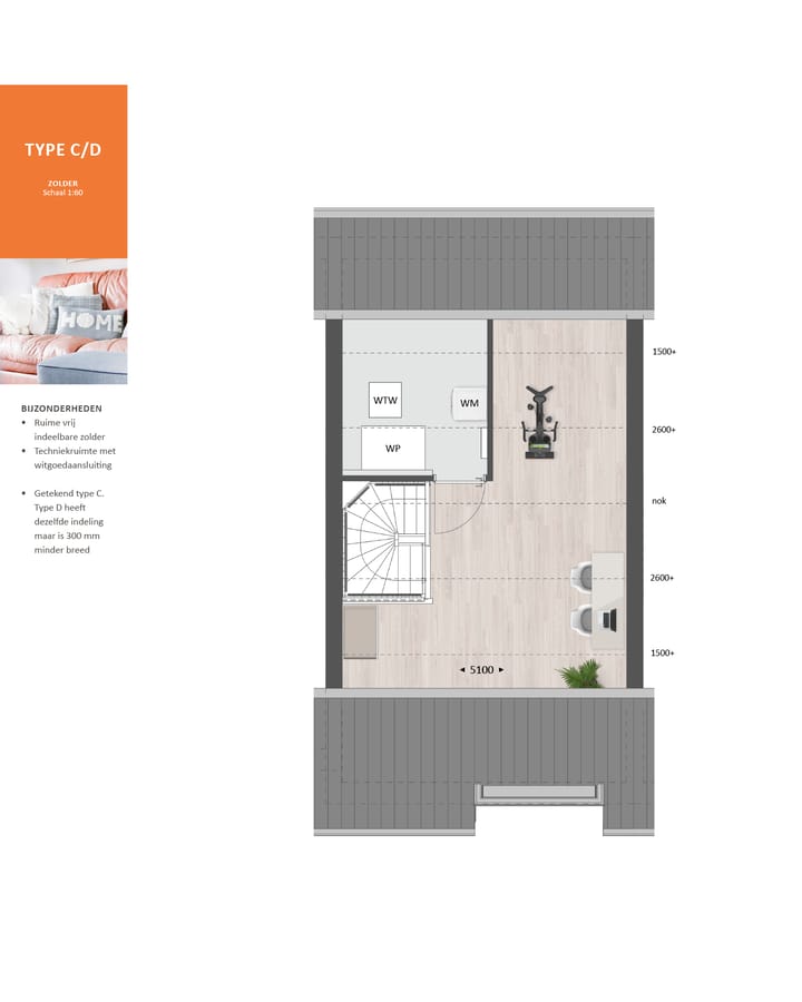 Photo 8 of Tussenwoning type C (Bouwnr. 167)