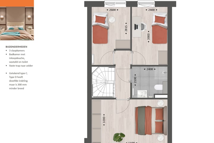 Foto 6 van Tussenwoning type C (Bouwnr. 165)
