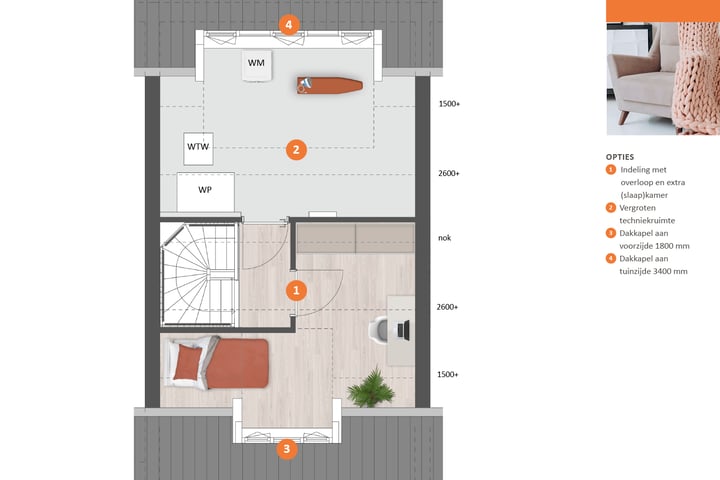 Foto 9 van Tussenwoning type C (Bouwnr. 167)