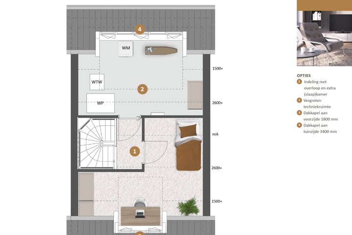 Foto 9 van Tussenwoning type E (Bouwnr. 164)