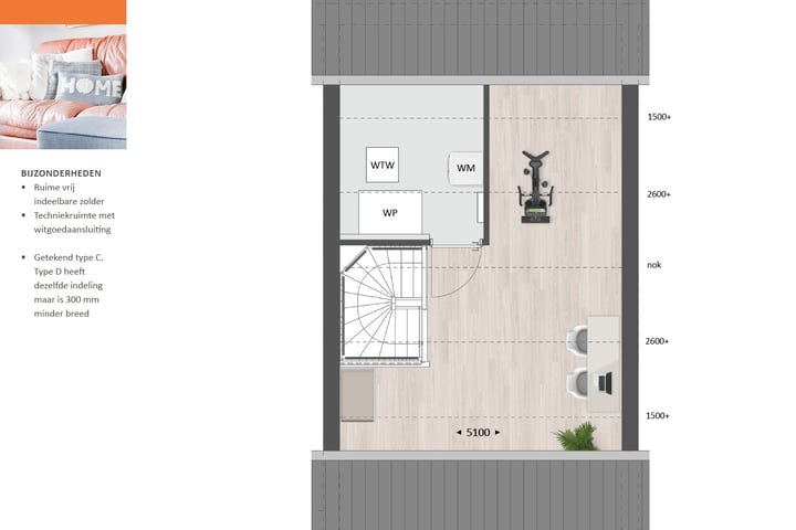 Foto 8 van Tussenwoning type D (Bouwnr. 166)