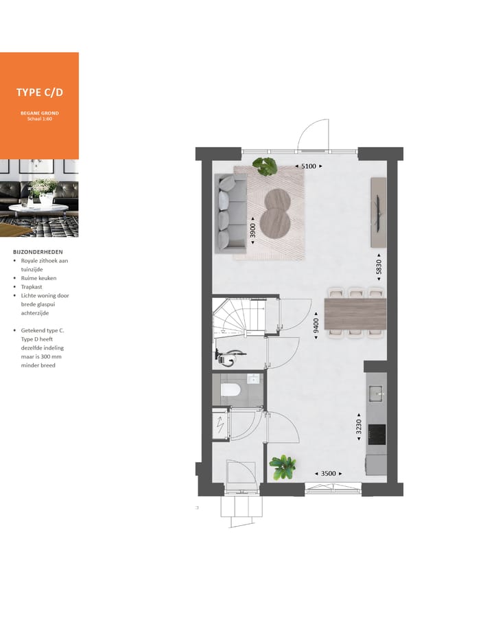 Photo 4 of Tussenwoning type D (Bouwnr. 166)