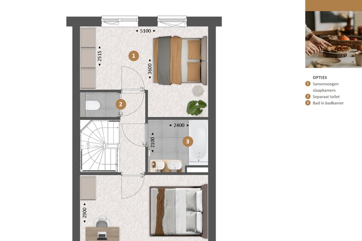 Foto 7 van Tussenwoning type E (Bouwnr. 168)