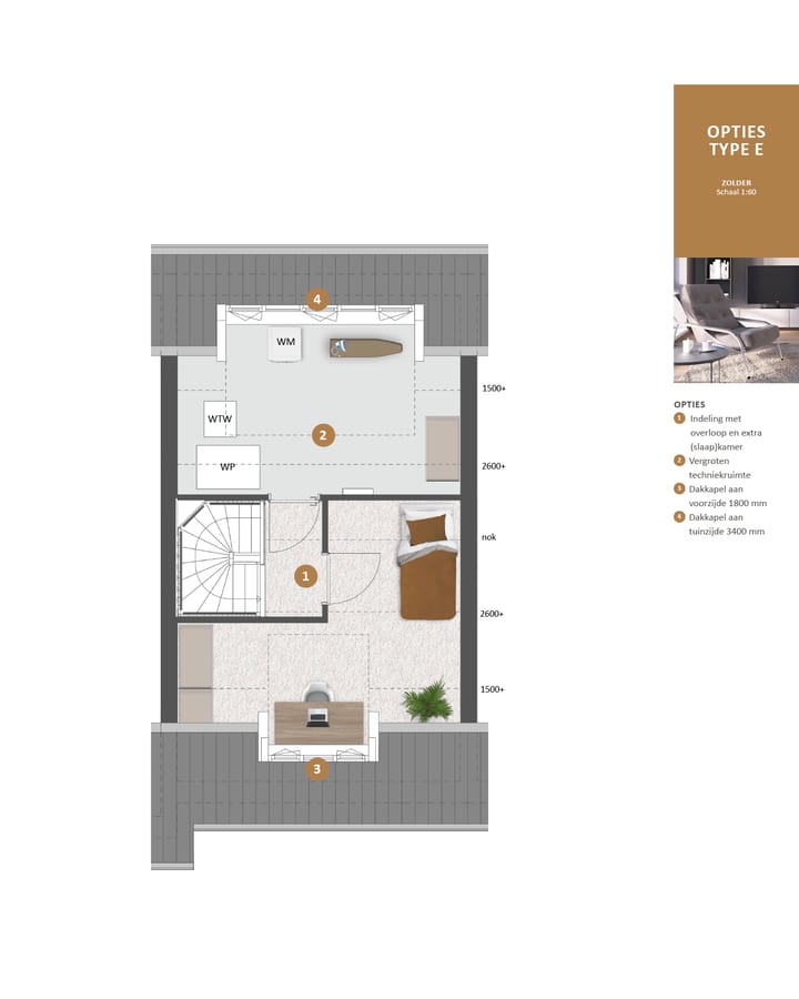 Foto 9 van Tussenwoning type E (Bouwnr. 168)