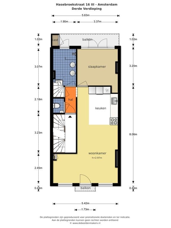 Foto 11 van Hasebroekstraat 16-3