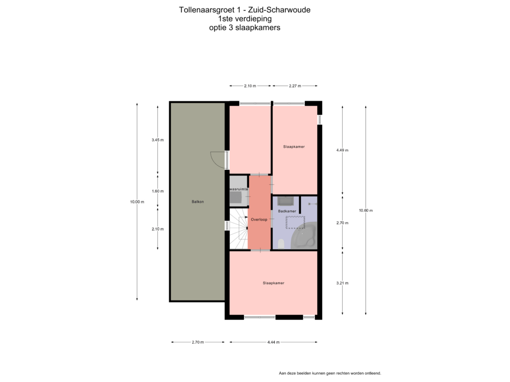 1ste verdieping optie 3 slaapkamers