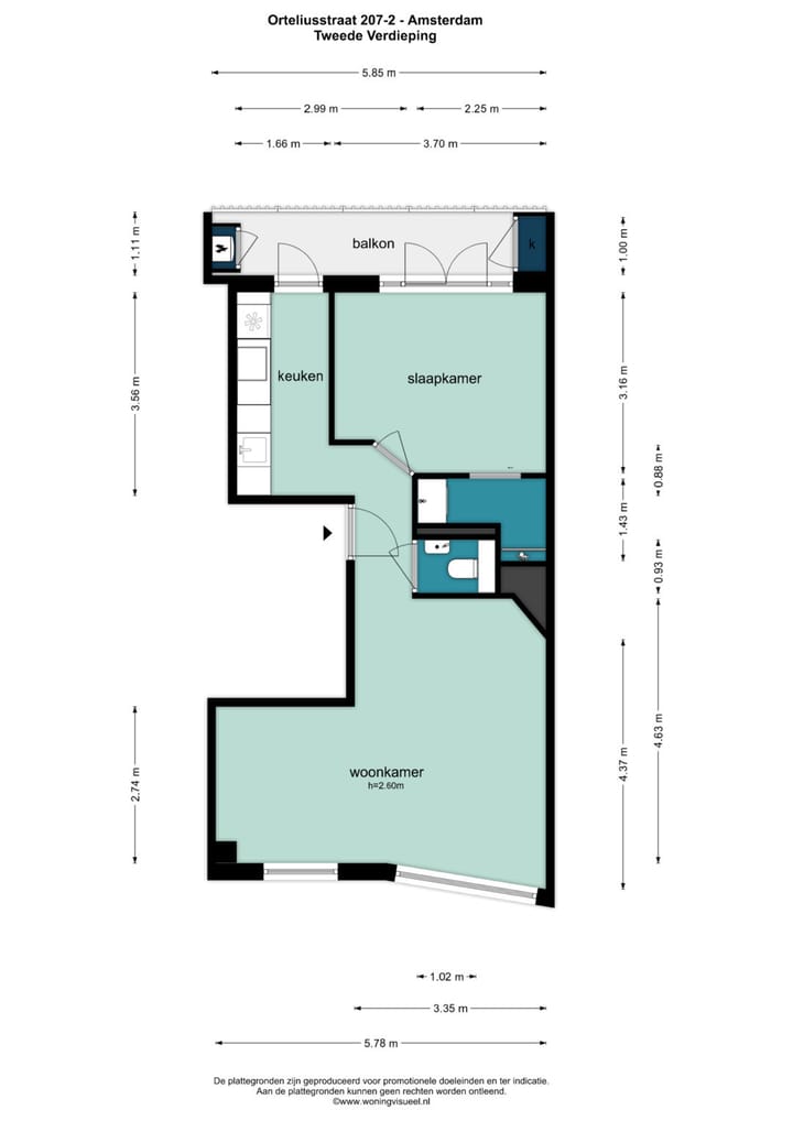 Foto 23 van Orteliusstraat 207-2