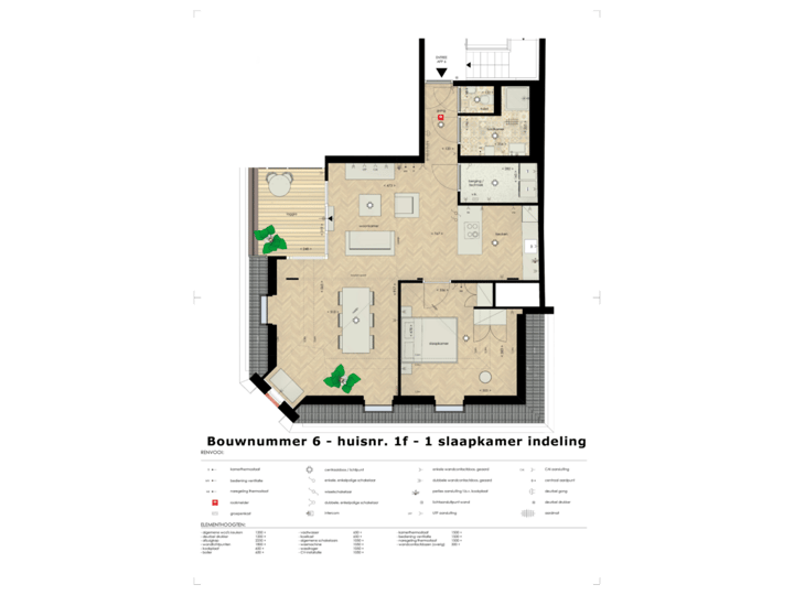 Huisnr. 1F - 1 Slaapk.
