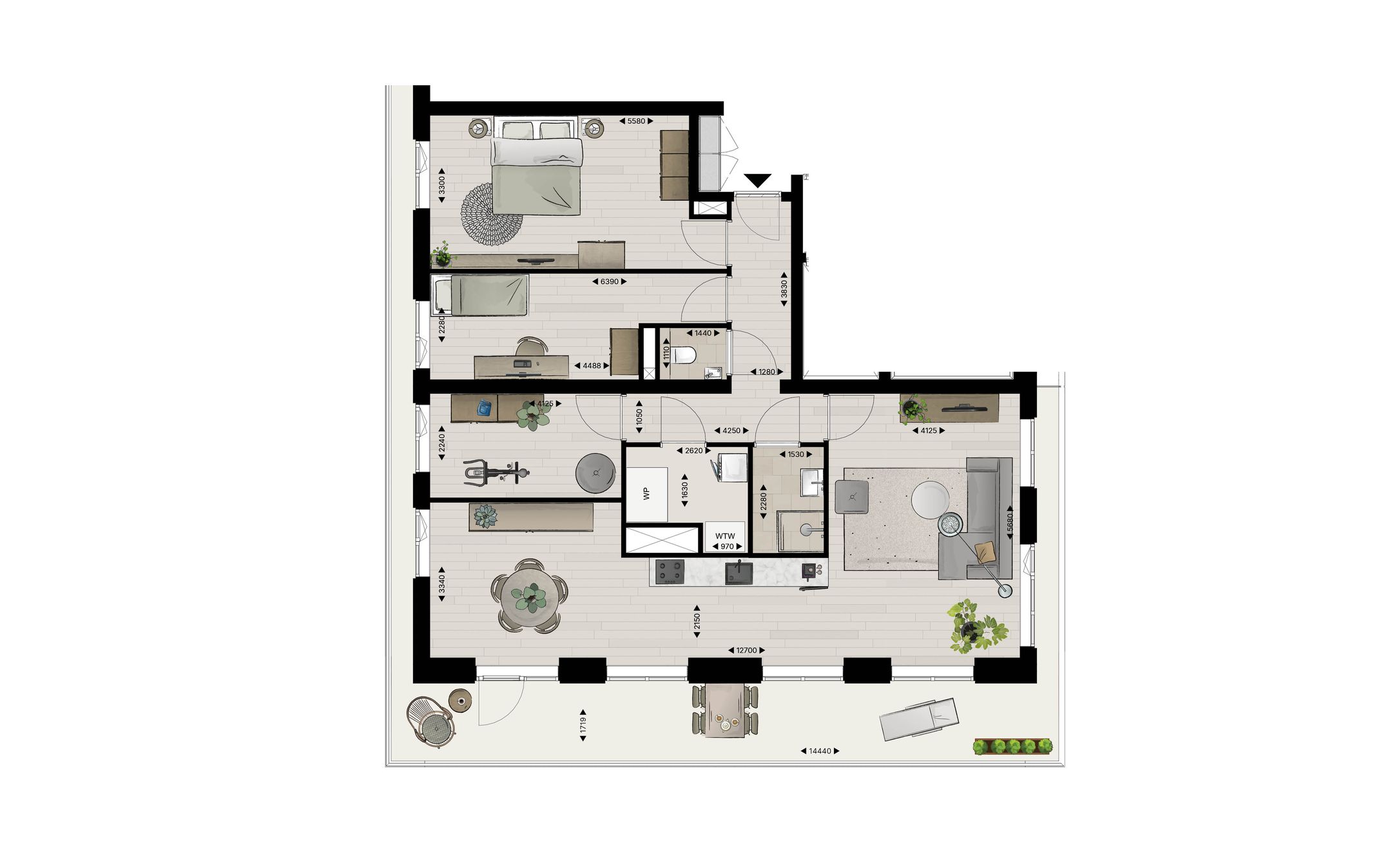 Foto 6 van Appartement type F (Bouwnr. 32)