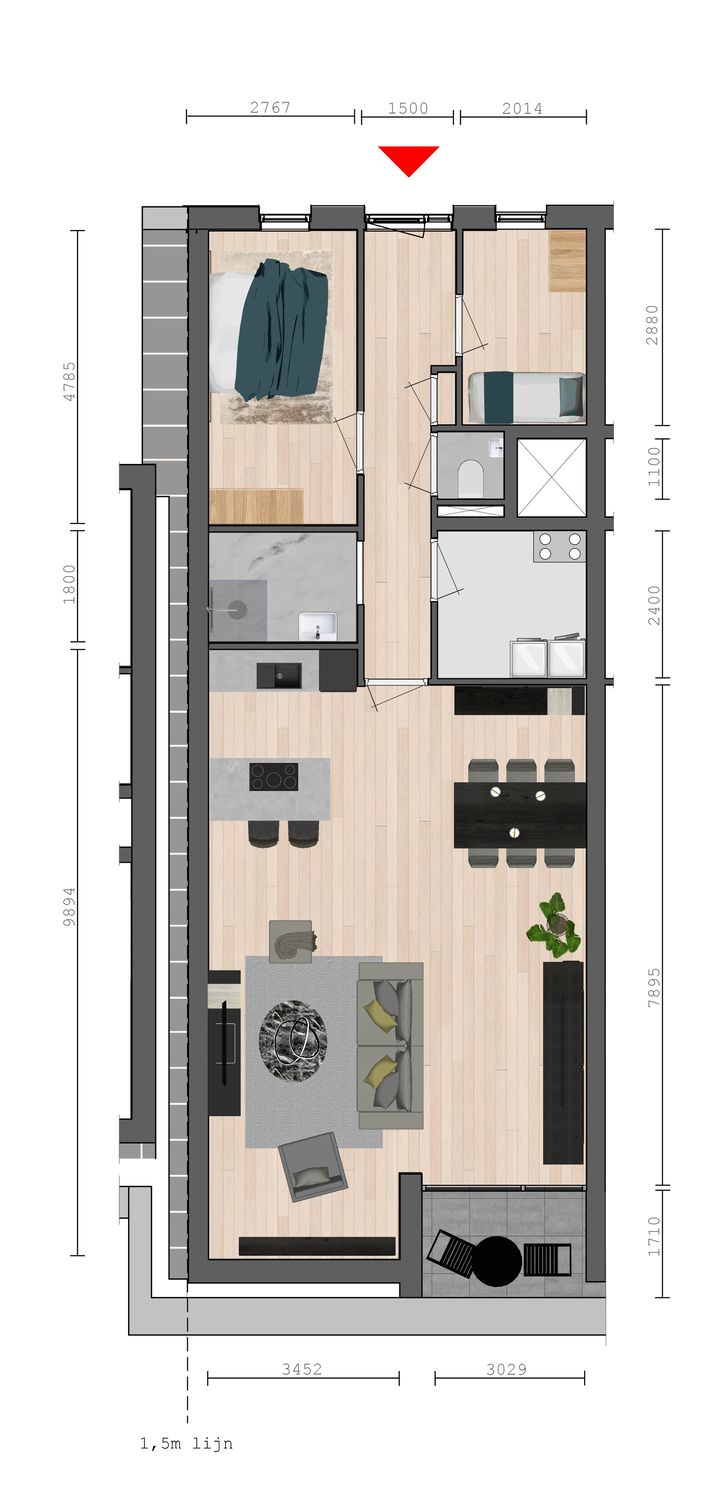 Foto 2 van Vaart ZZ 43b 3e verdieping (bouwnummer 17)