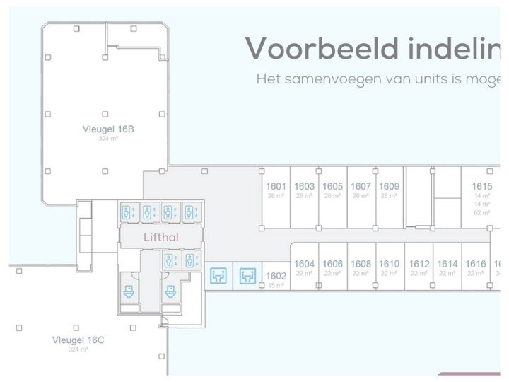 Plattegrond 16e verdieping