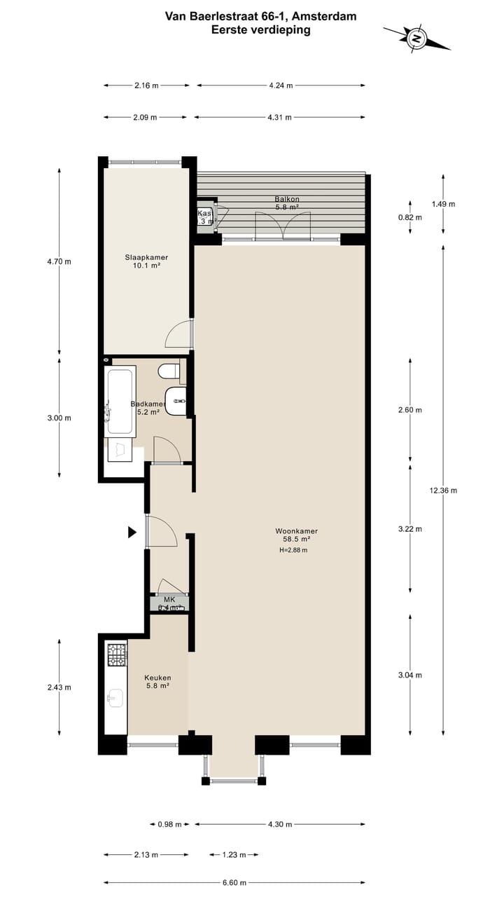 Foto 21 van Van Baerlestraat 66-1