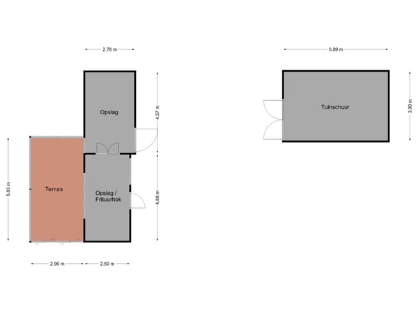 Overdekt terras / Opslag en Tuinschuur