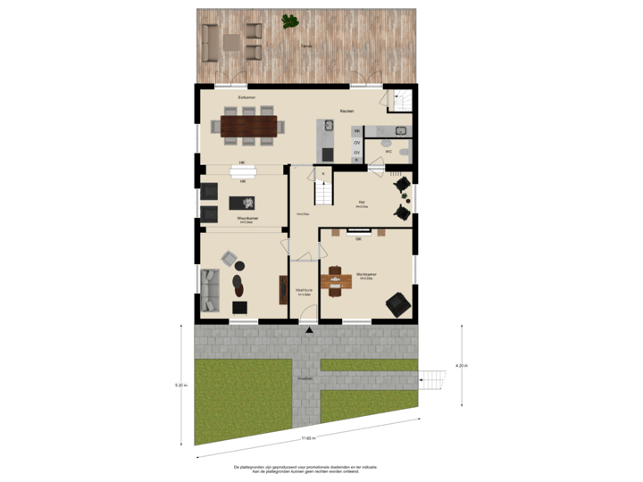 Situatie 1e verdieping